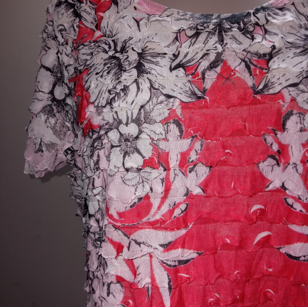 Cato floral print ruffle top size large - Picture 2 of 4